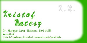 kristof matesz business card
