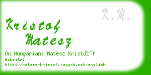 kristof matesz business card